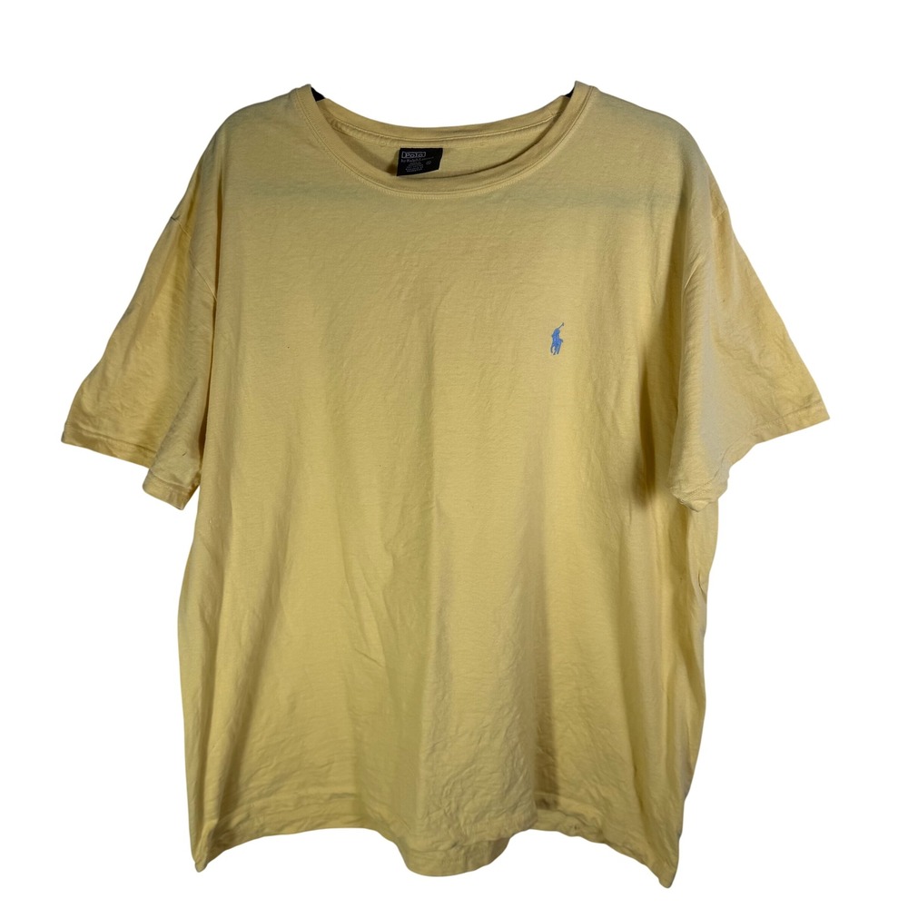 Polo Ralph Lauren Mens XL Yellow Cotton Short Sleeve Pony Logo T-Shirt Classic